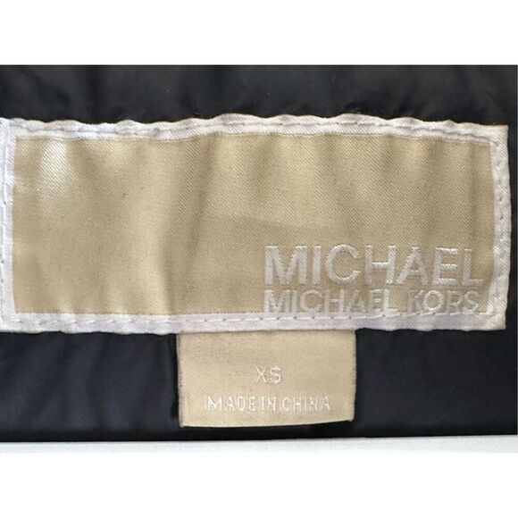 Michael Kors size XS black DOWN coat long puffer with hood and inner bib - Picture 11 of 12